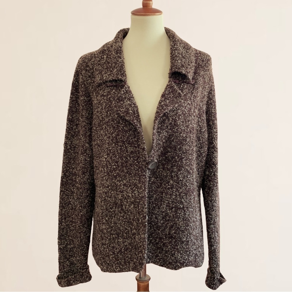 Coldwater Creek Boucle Wool blend One Button Cardigan
